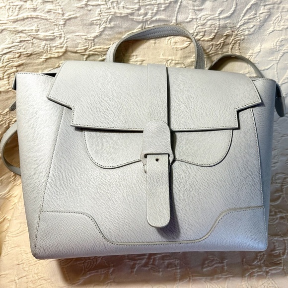 Senreve Maestra Bag Ice (light blue) pebbled leather